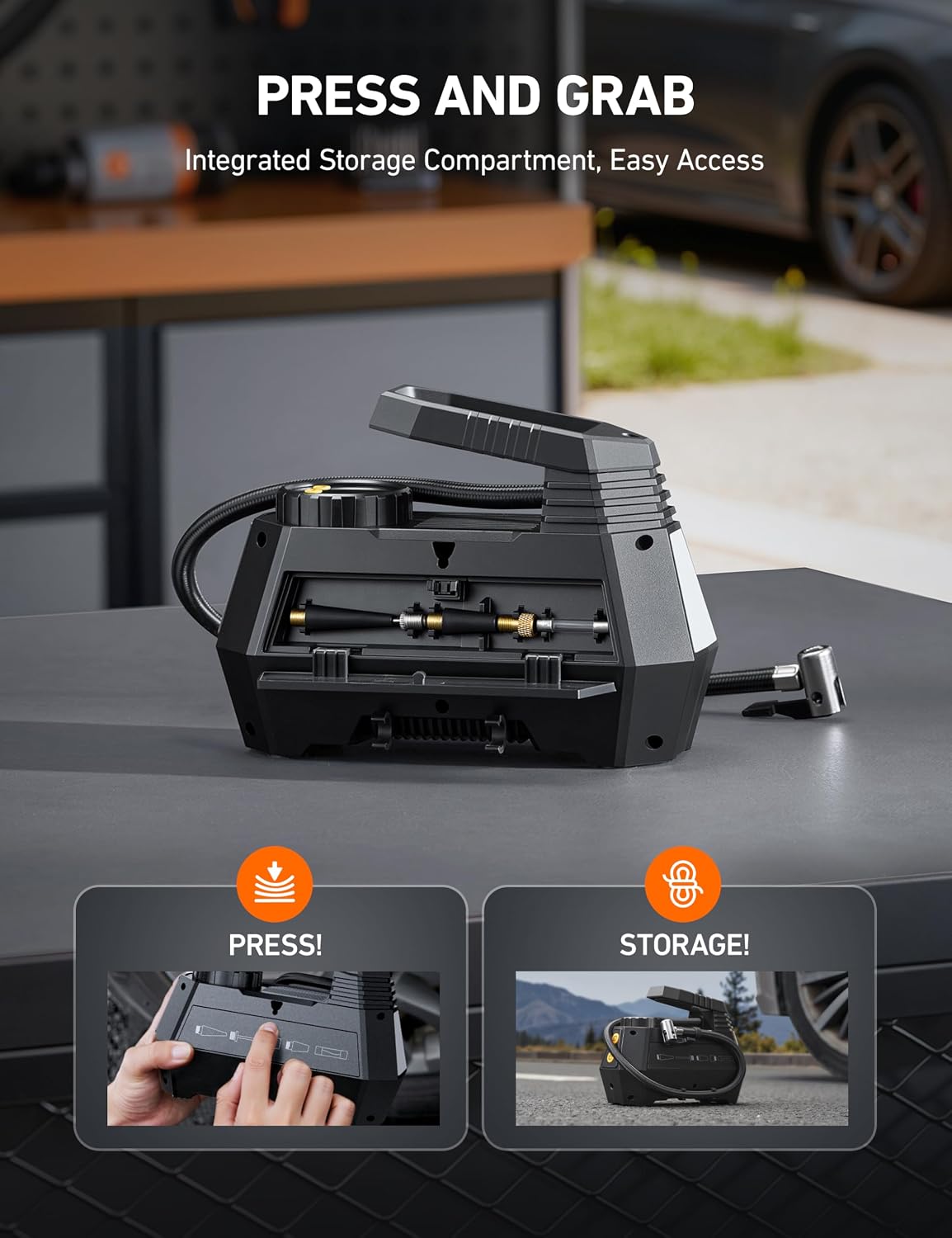 AstroAI H2 Pro Cordless Tire Inflator Portable Air Compressor 12VDC Battery