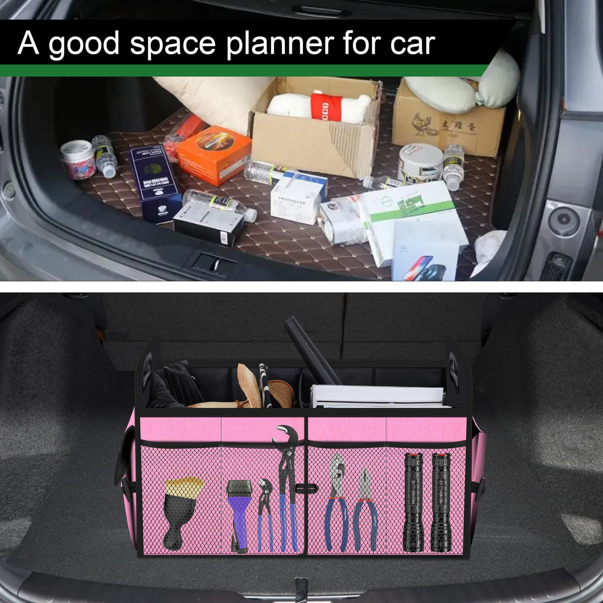 Femuar Car Trunk Organizer-Collapsible Car Storage for Suv/Jeep/Sedan