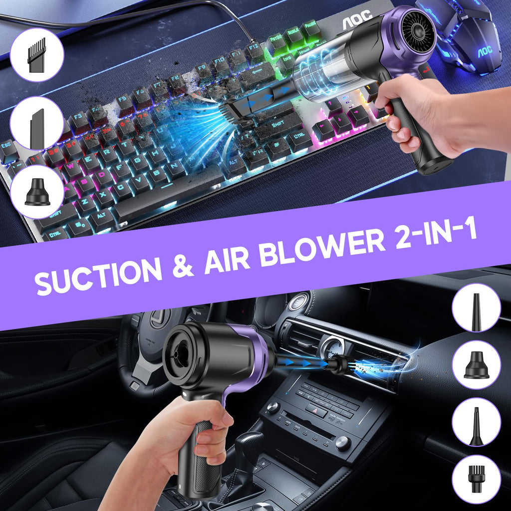 KMM Handheld Car Vacuum Cleaner, Hand Held Vacuum Cleaner and Air Duster
