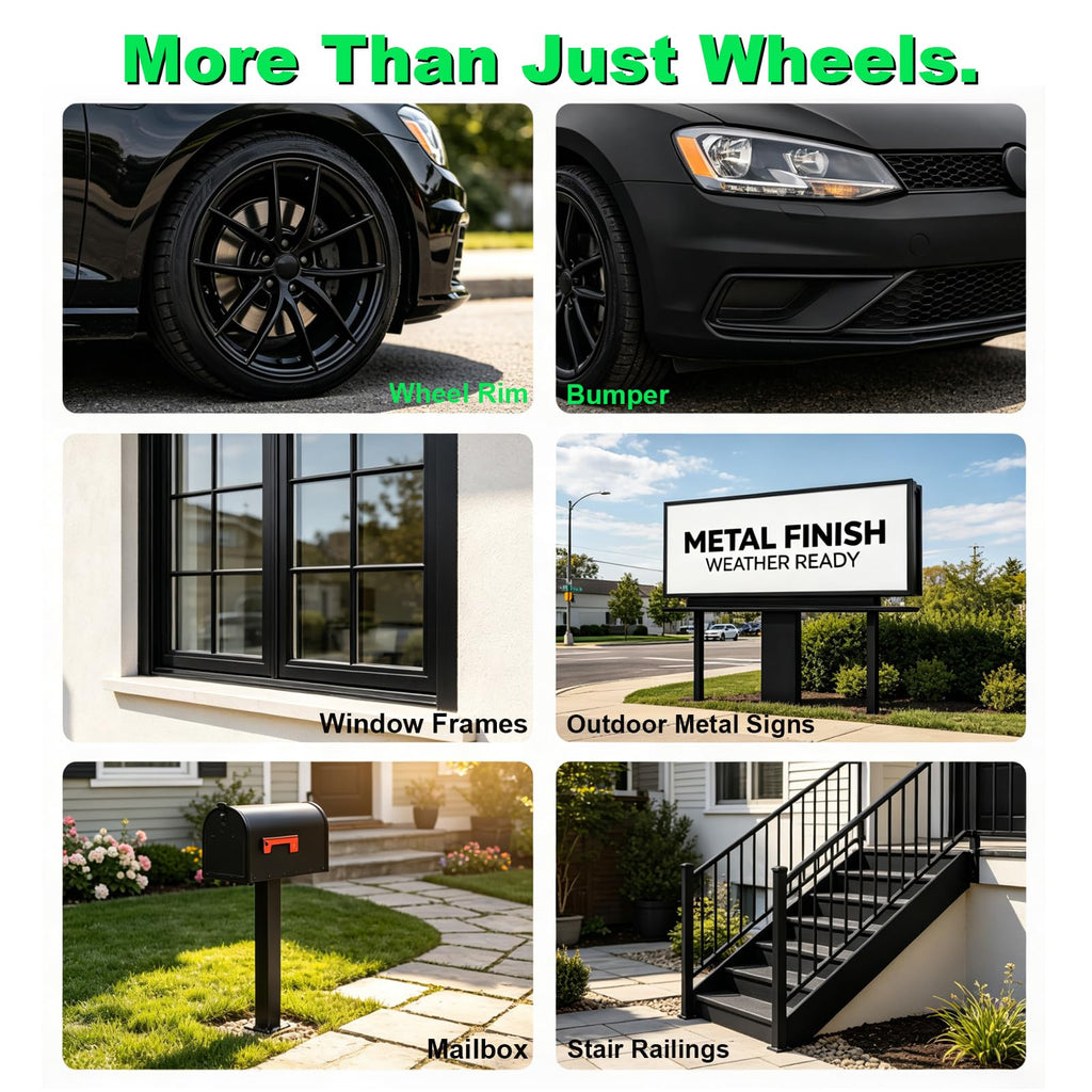 NADAMOO Black Spray Paint for Wheels, Semi-Gloss