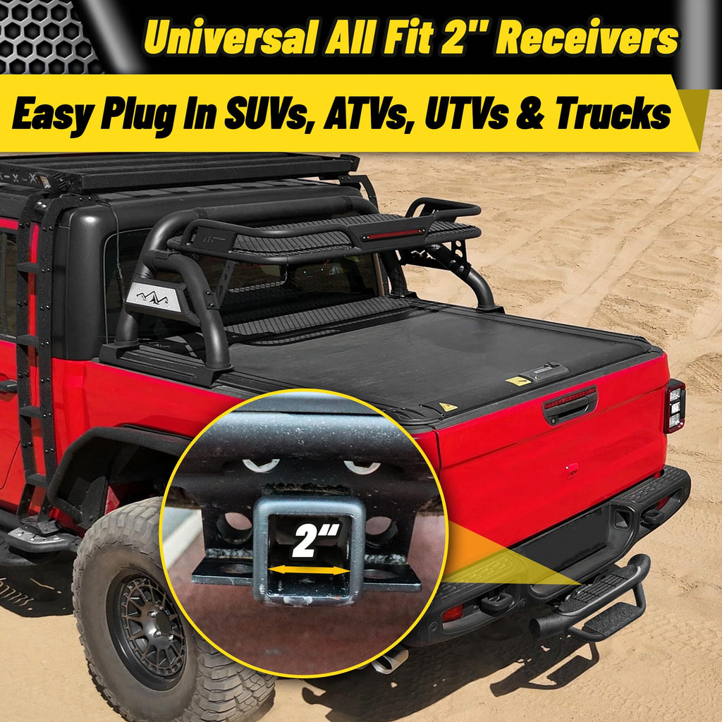 MONOKING Heavy Duty Hitch Step with 28" Wide Bumper Guard, 400 lbs Capacity Truck Step for SUV, Truck, RV, Vehicle - Fits 2" Receiver, Non-Slip Pads, Rust-Resistant Steel