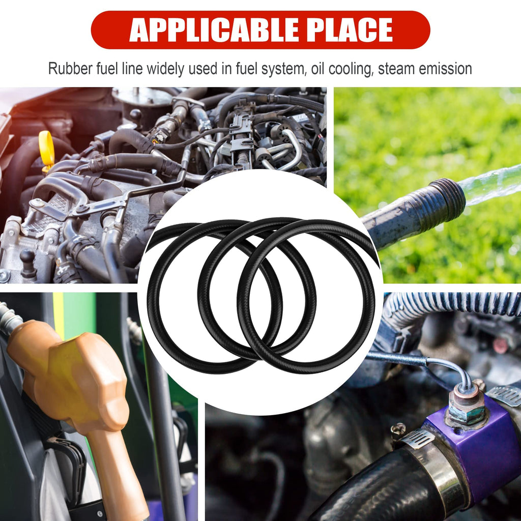 3/8 Inch (10mm) ID Fuel Line Hose 10FT NBR Rubber Push Lock Hose High Pressure 300PSI for Automotive Fuel Systems Engines