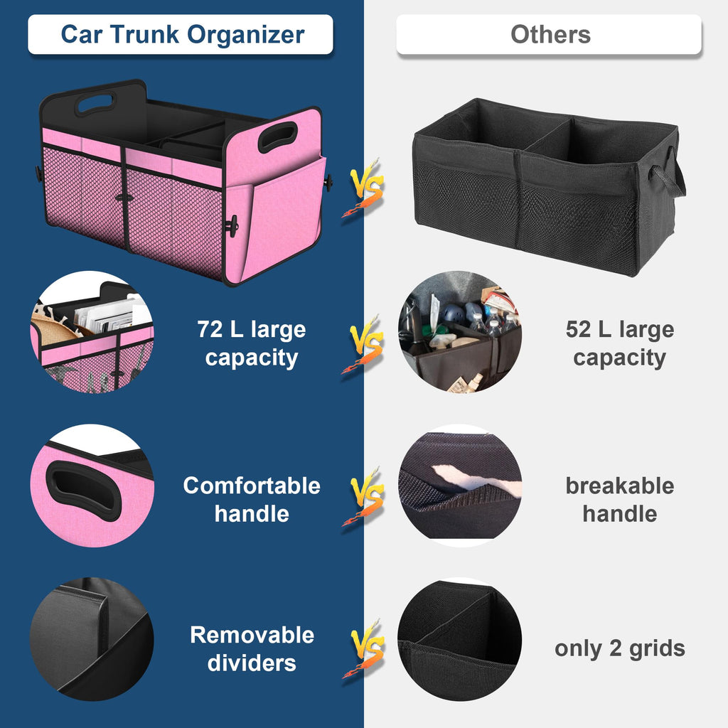 Femuar Car Trunk Organizer-Collapsible Car Storage for Suv/Jeep/Sedan