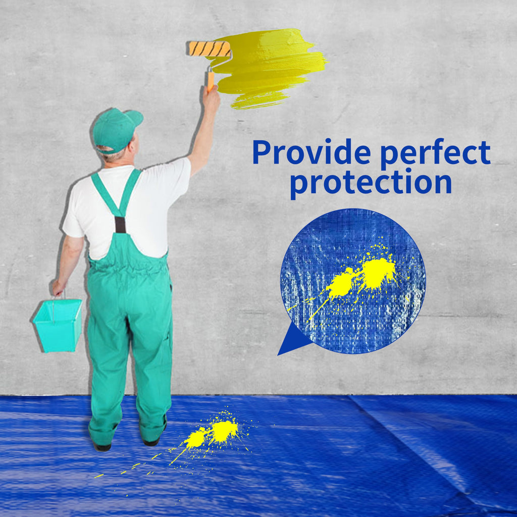 20x30Ft 5mil Waterproof Tarp, UV Resistant Blue Multipurpose Tarps
