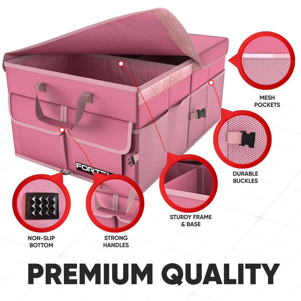 FORTEM Trunk Organizer - Foldable Car Organizer & Storage for SUVs & Trucks