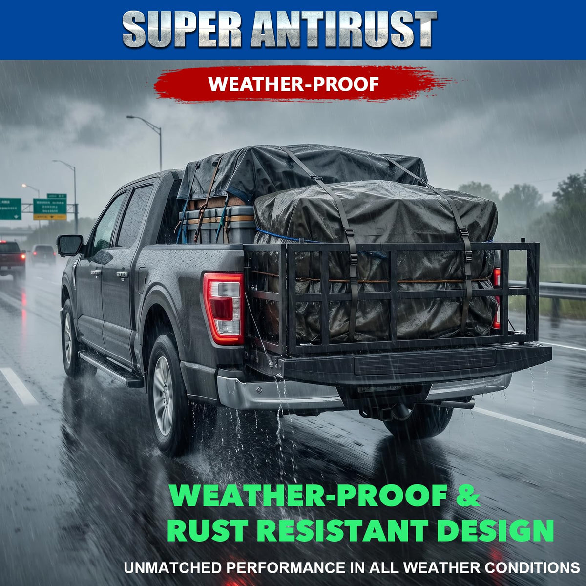 Universal 46-65" Width Adjustable Foldable Pickup Truck Bed Extender