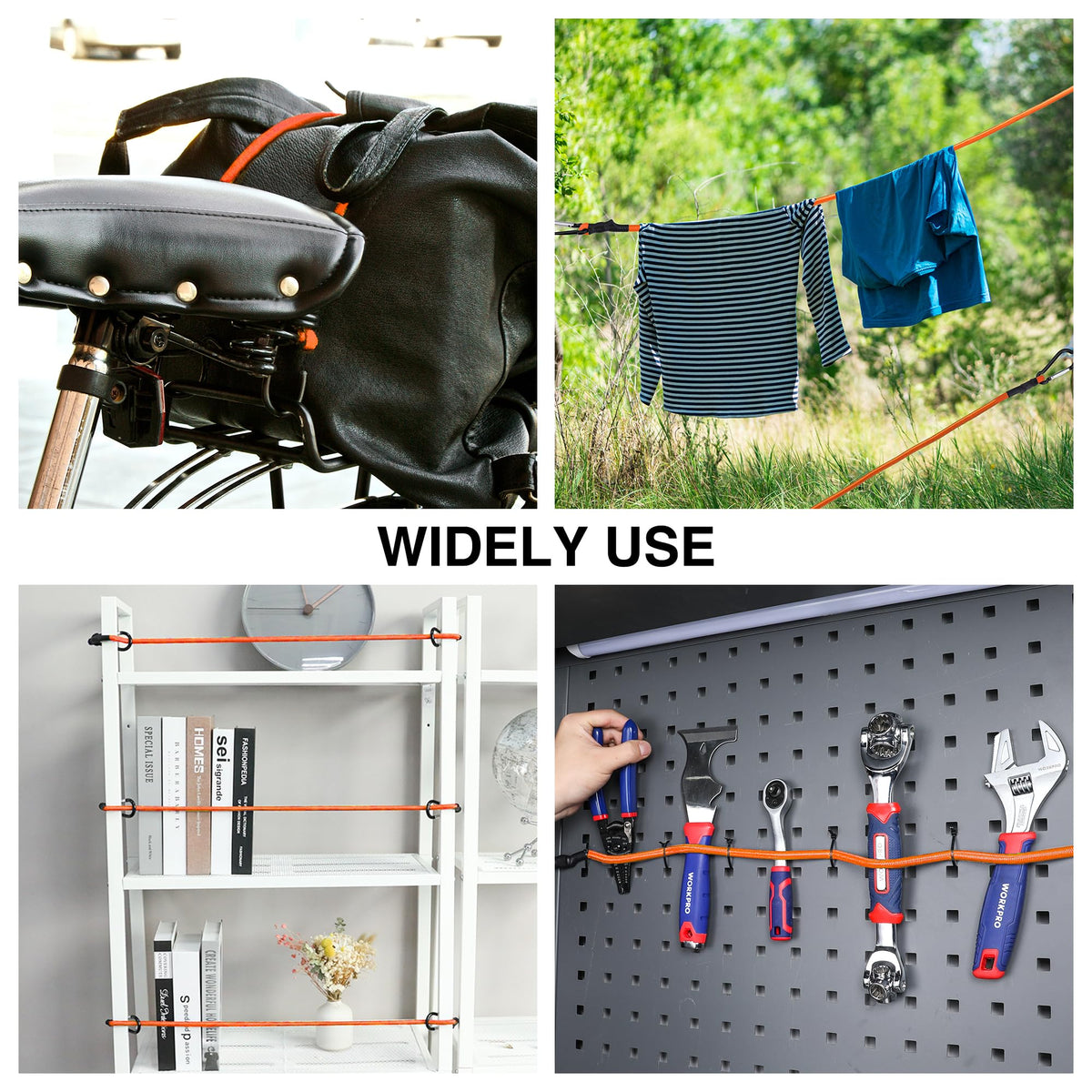 WORKPRO Bungee Cords with Hooks, Heavy Duty Outdoor Bungee Strap, 22-Piece