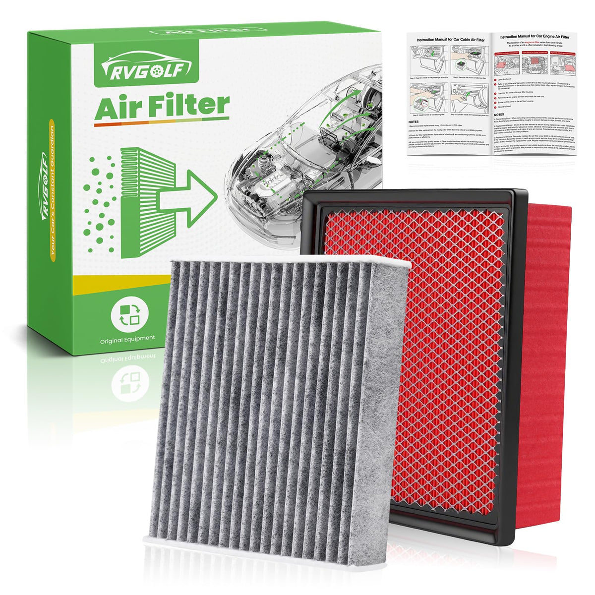 Engine+Cabin Air Filter Fit for 2016-2026 Civic(2.0L), 2023-2026 HR-V(2.0L)
