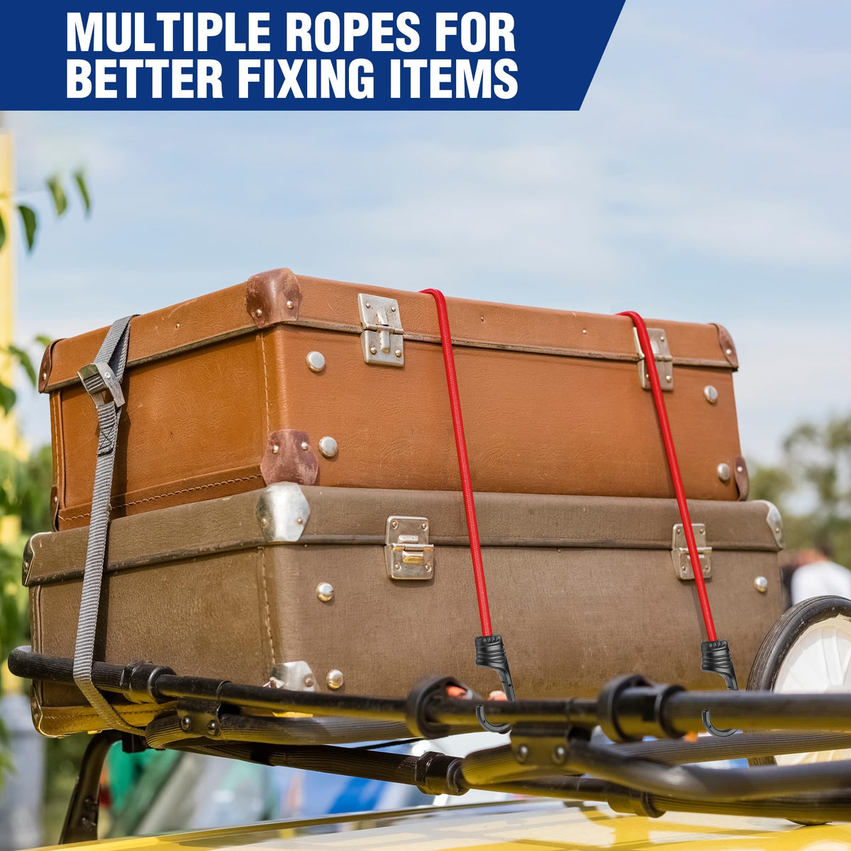 WORKPRO Bungee Cords with Hooks, Heavy Duty Outdoor Bungee Strap, 22-Piece
