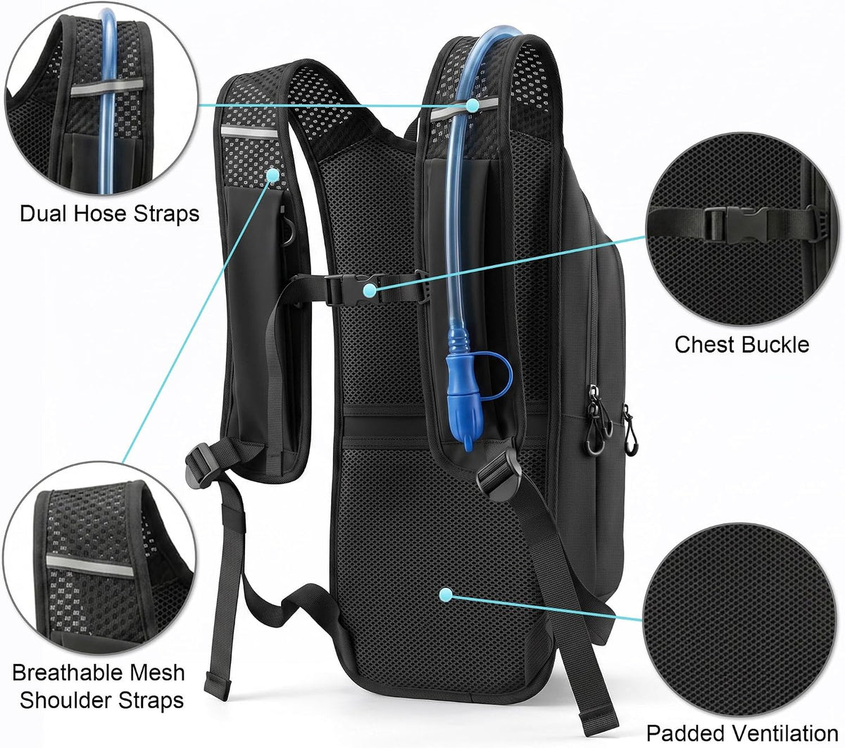 MIYCOO Hydration Backpack - Hiking Water Backpack with 2L Water Bladder