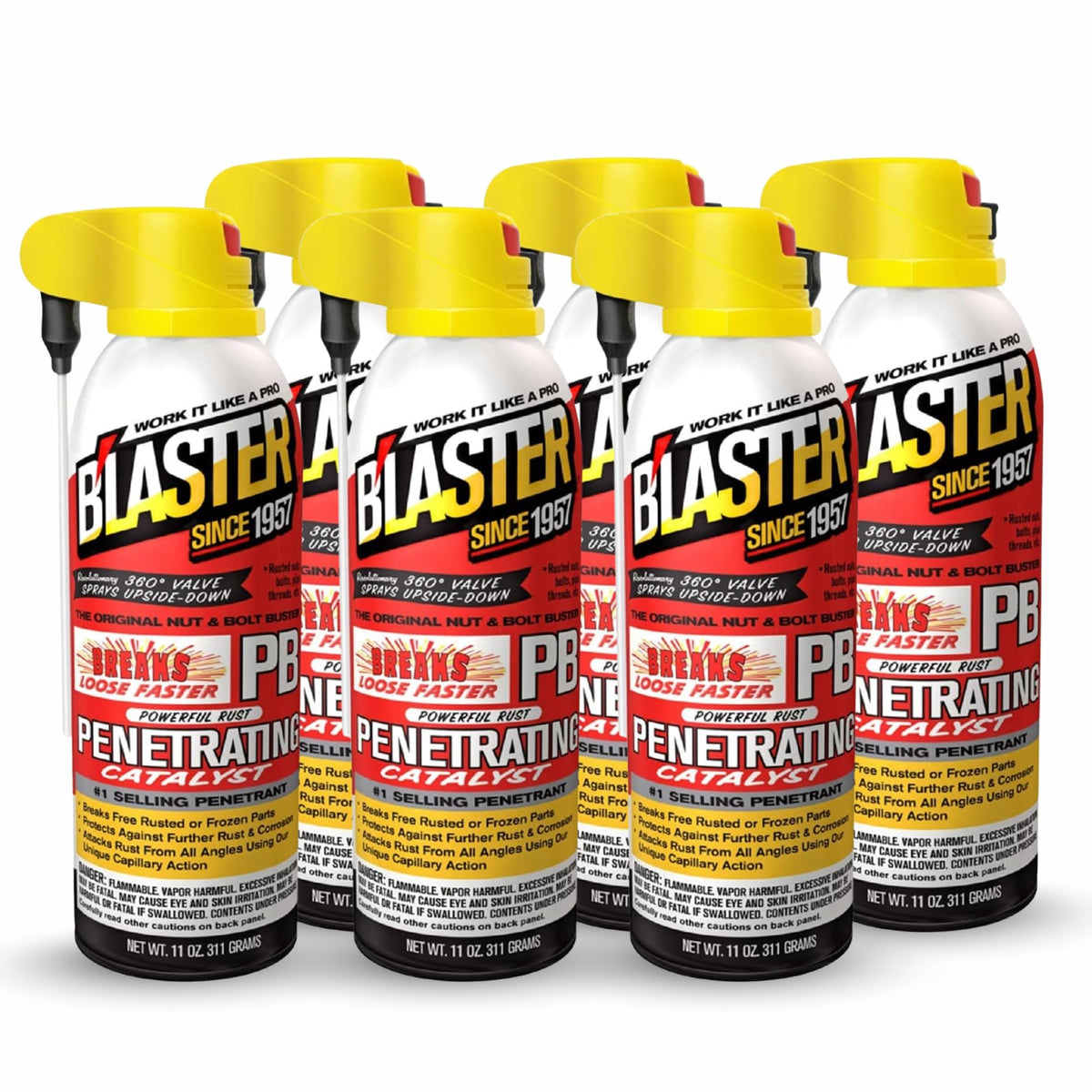 PB Blaster Penetrating Oil Spray, 11 oz Aerosol Cans (2-Pack) – Rust Remover & Bolt Loosener for Stuck Nuts, Bolts & Rusted Parts – Penetrating Catalyst for Automotive & Mechanical Use