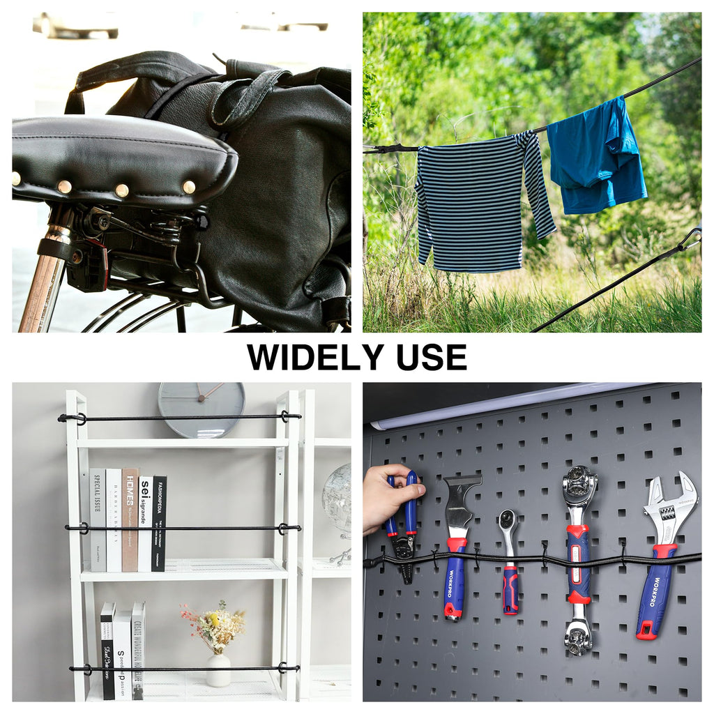 WORKPRO Bungee Cords with Hooks, Heavy Duty Outdoor Bungee Strap, 22-Piece