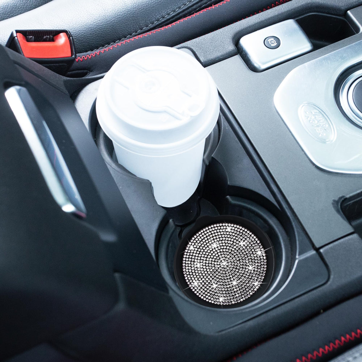 Amooca 2-Pack Car Cup Coaster Silicone Spill-Proof Cup Holder Inserts