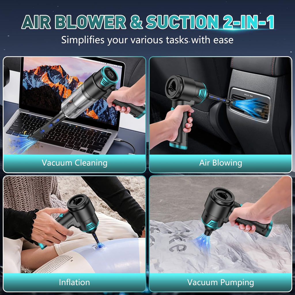 KMM Handheld Car Vacuum Cleaner, Hand Held Vacuum Cleaner and Air Duster
