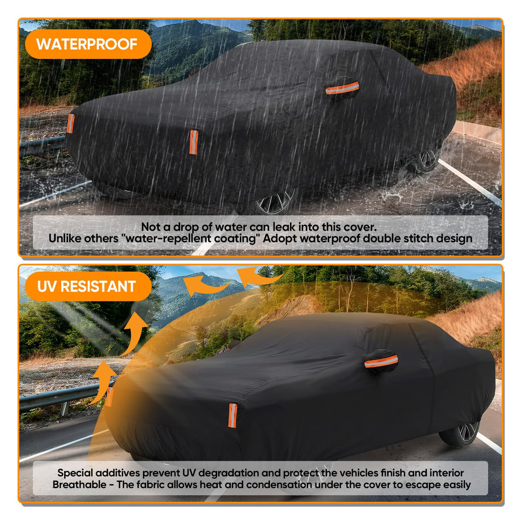 NEVERLAND Car Cover Waterproof All Weather for Sedan 183''L x 70''W x 59''H