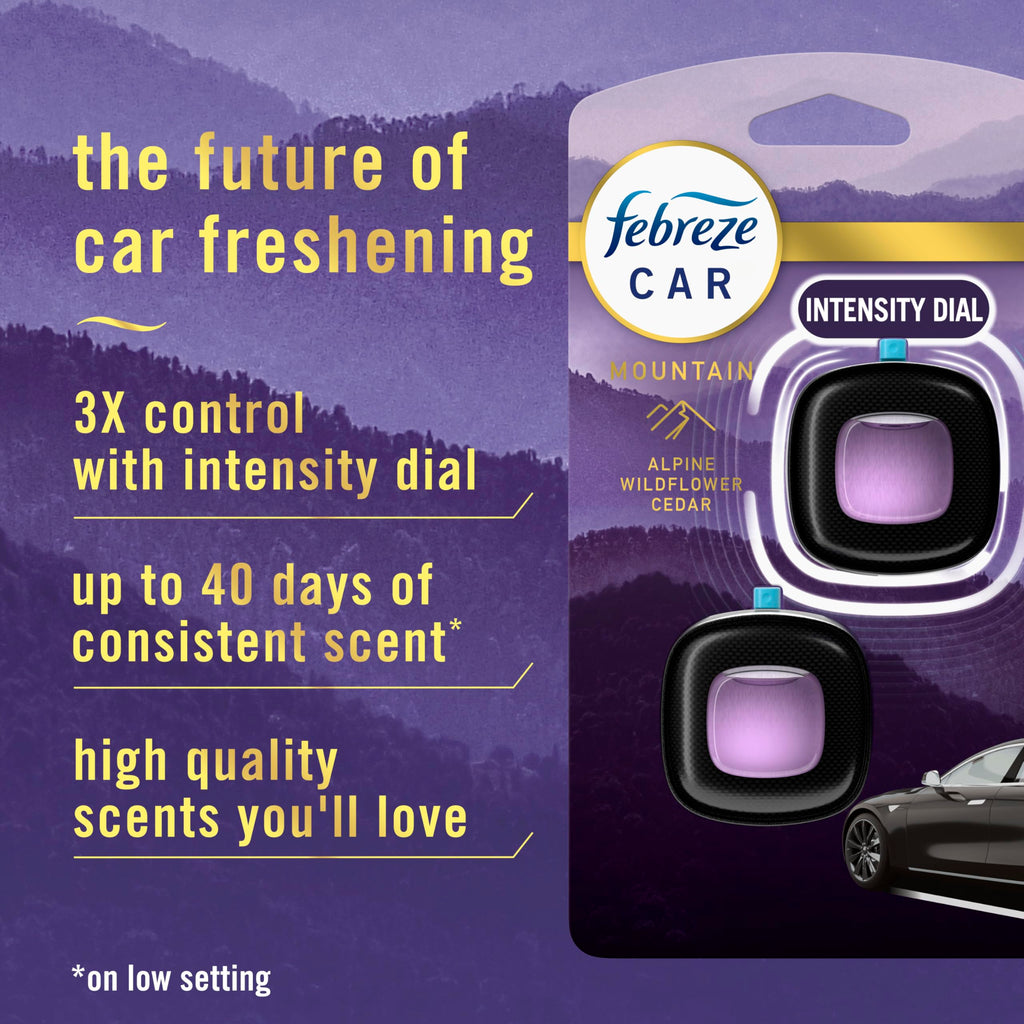 Febreze Car Vent Clip, Downy Calm Scent, 2 Count, 0.13 oz Total