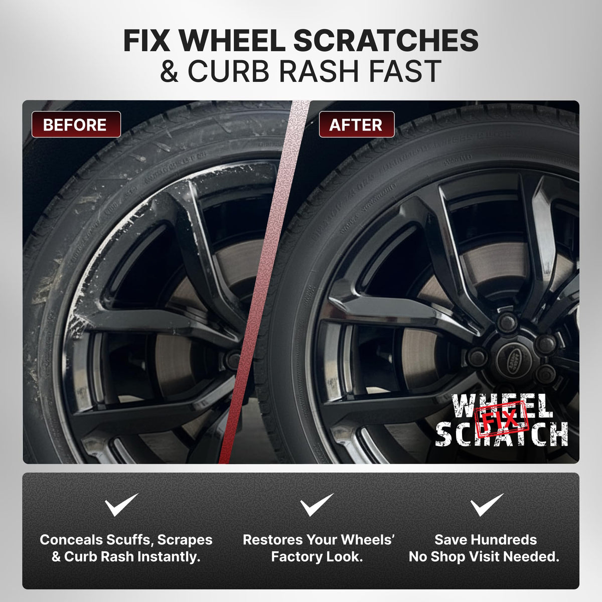 Wheel Scratch Fix® Gloss Black Rim Touch Up Paint, Wheel Scratch Repair Kit