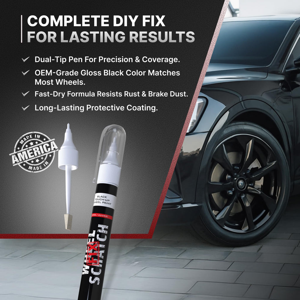 Wheel Scratch Fix® Gloss Black Rim Touch Up Paint, Wheel Scratch Repair Kit