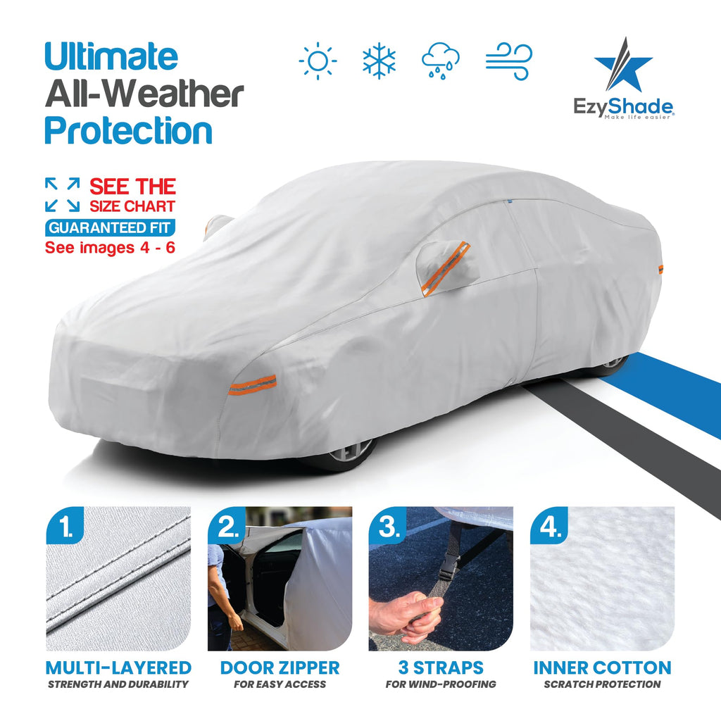EzyShade Car Cover Waterproof All Weather. See Vehicle Size-Chart. Size A4