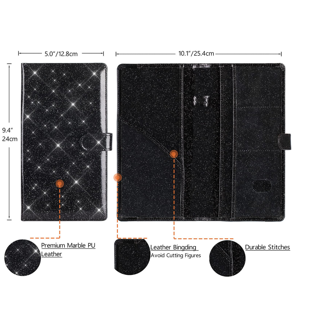 TOURSUIT Car Registration & Insurance Card Holder, Carbon Fiber Black
