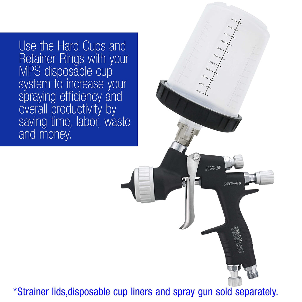 Master Paint System MPS Disposable Paint Spray Gun Cup Liners & Lid System