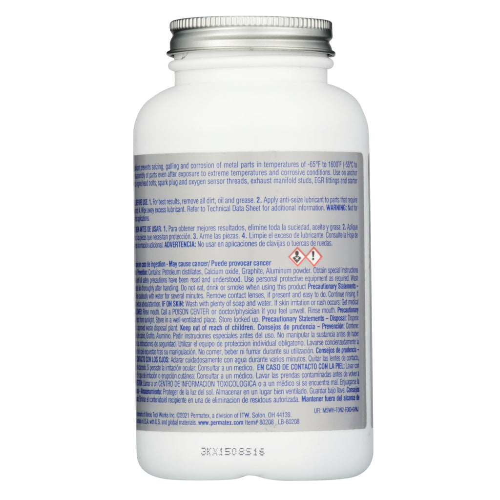 Permatex 80078 Anti-Seize Lubricant with Brush Top Bottle, 8 oz.