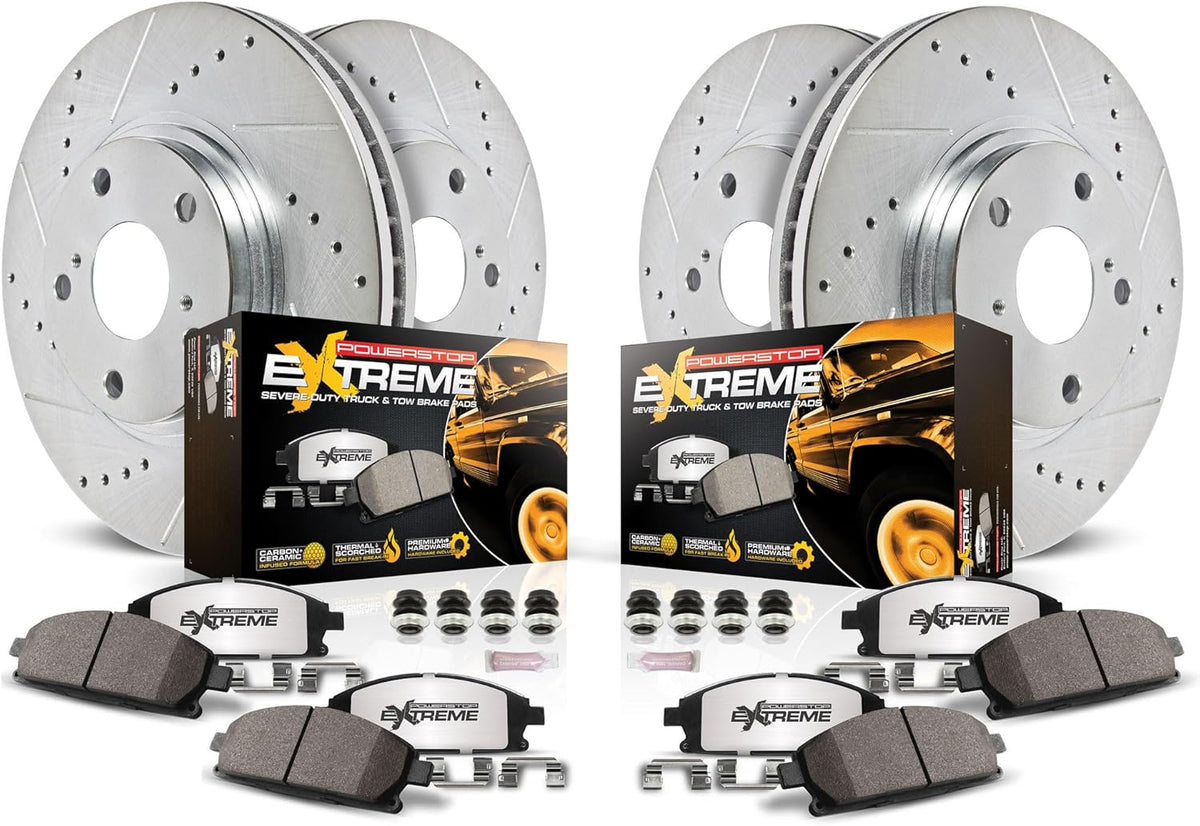 PowerStop Z36 Truck & Tow Brake Pad & Rotor Kit Front & Rear K2798-36