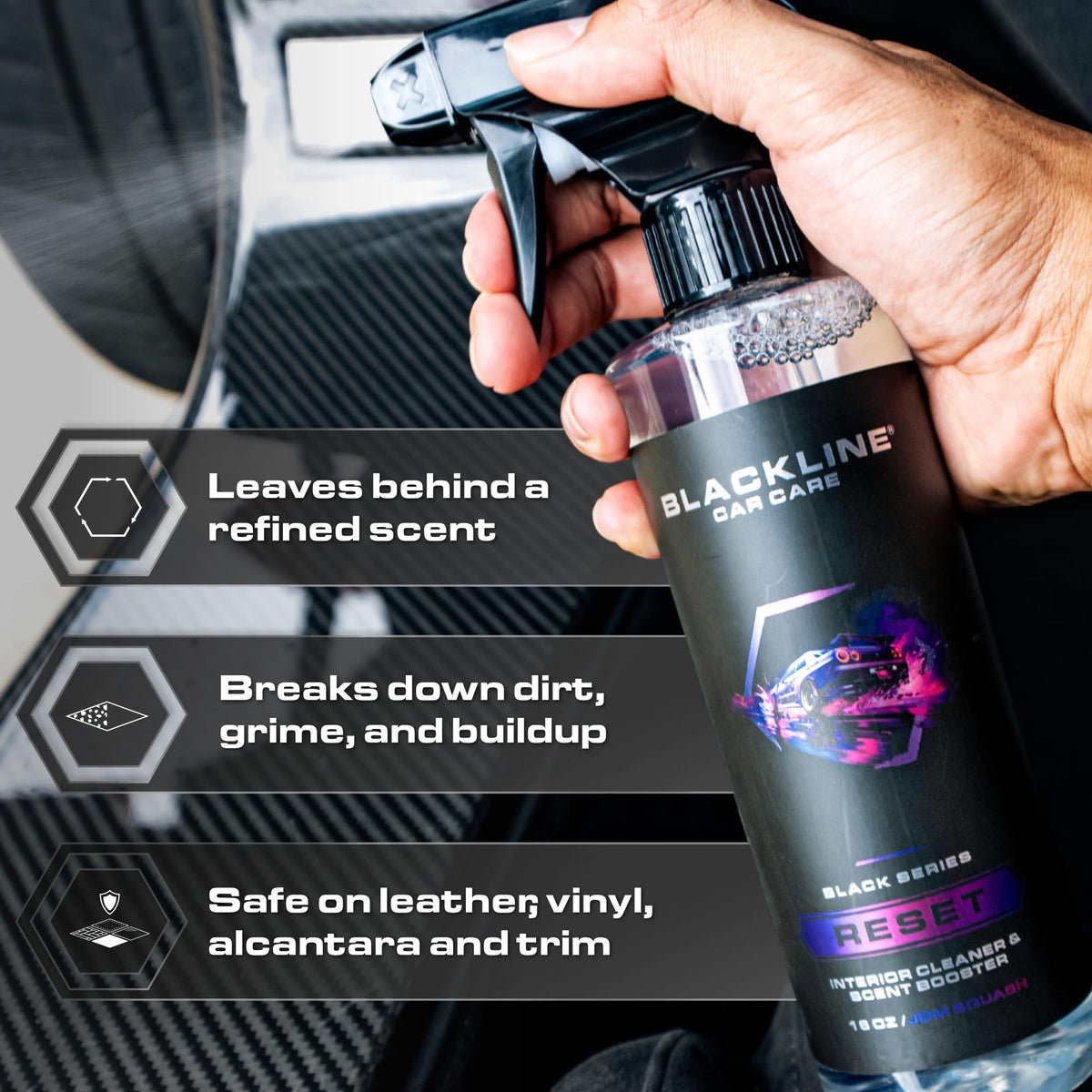 Blackline Reset Interior Car Cleaner & Deodorizer Spray - Dark Ice
