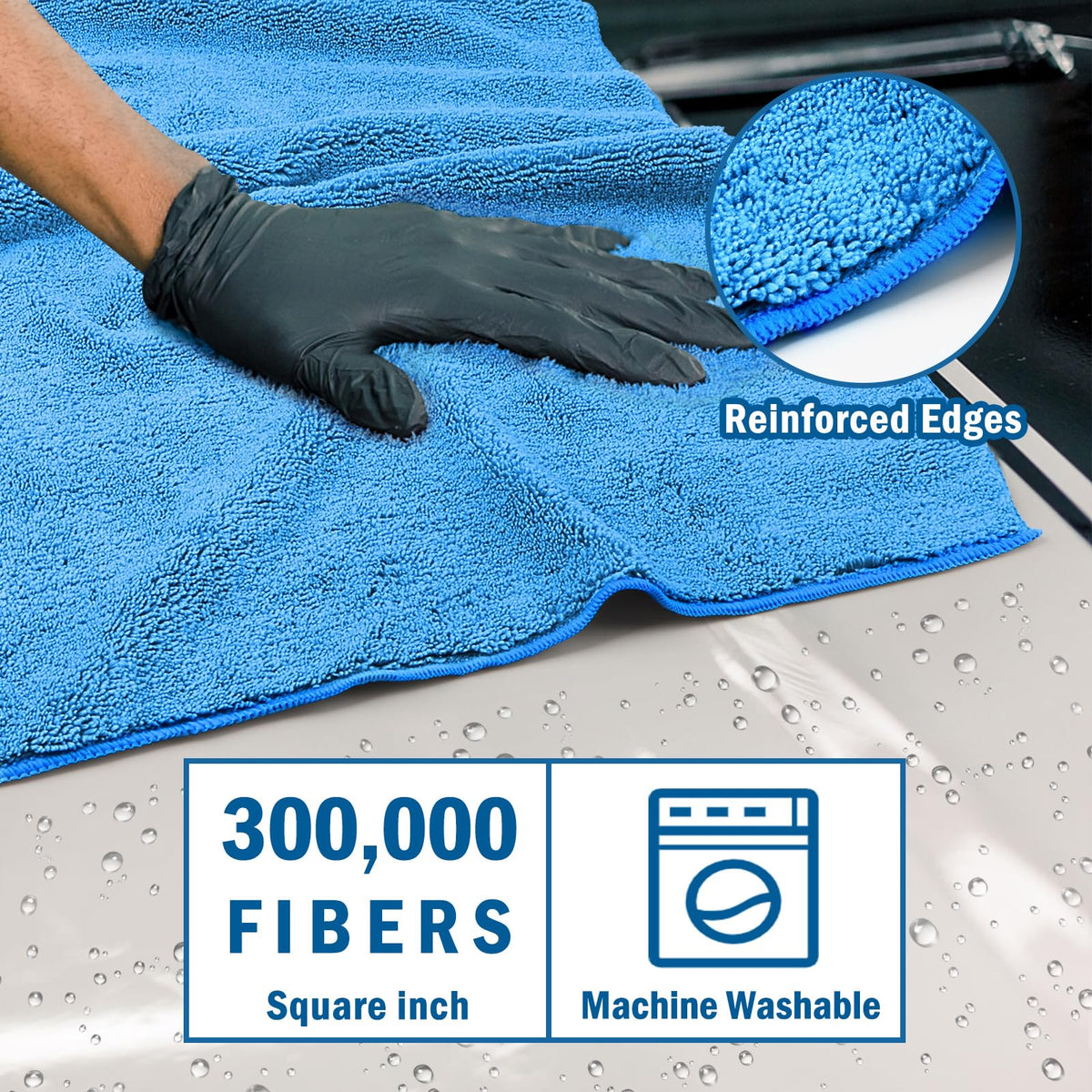 HOMEXCEL Professional Large Microfiber Car Drying Towels 2 Pack, Lint Free, Scratch Free, Highly Absorbent Drying Towel for Cars, SUVs, RVs, Trucks, and Boats,31" x 24",Grey
