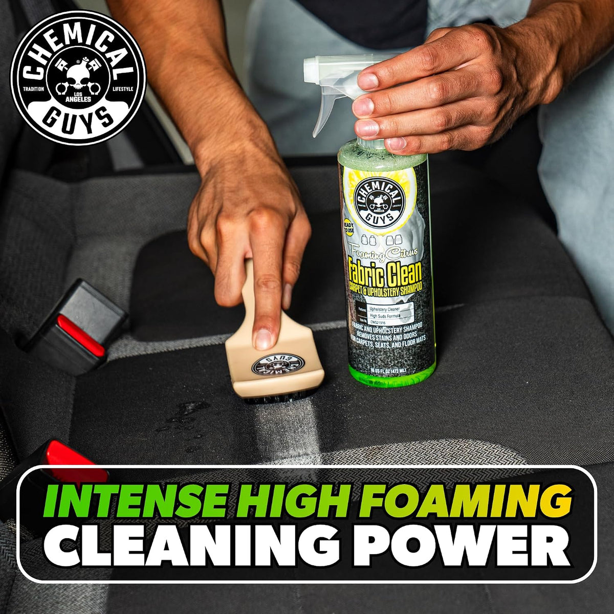 Chemical Guys, Citrus Fabric & Carpet Cleaner Spray with Brush Kit, 16 oz