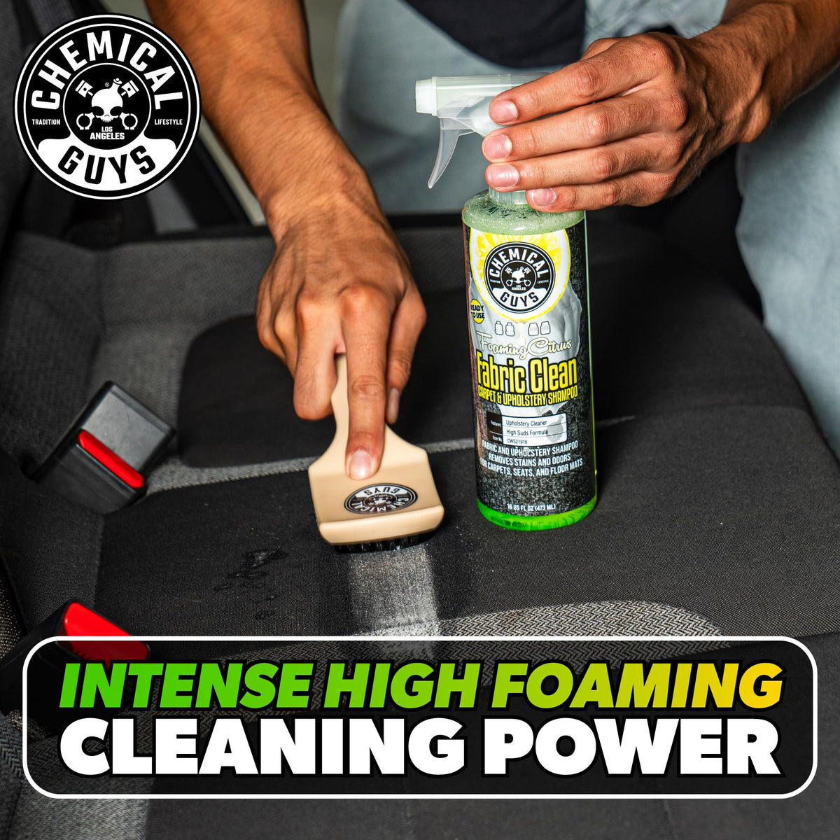 Chemical Guys, Citrus Fabric & Carpet Cleaner Spray with Brush Kit, 16 oz