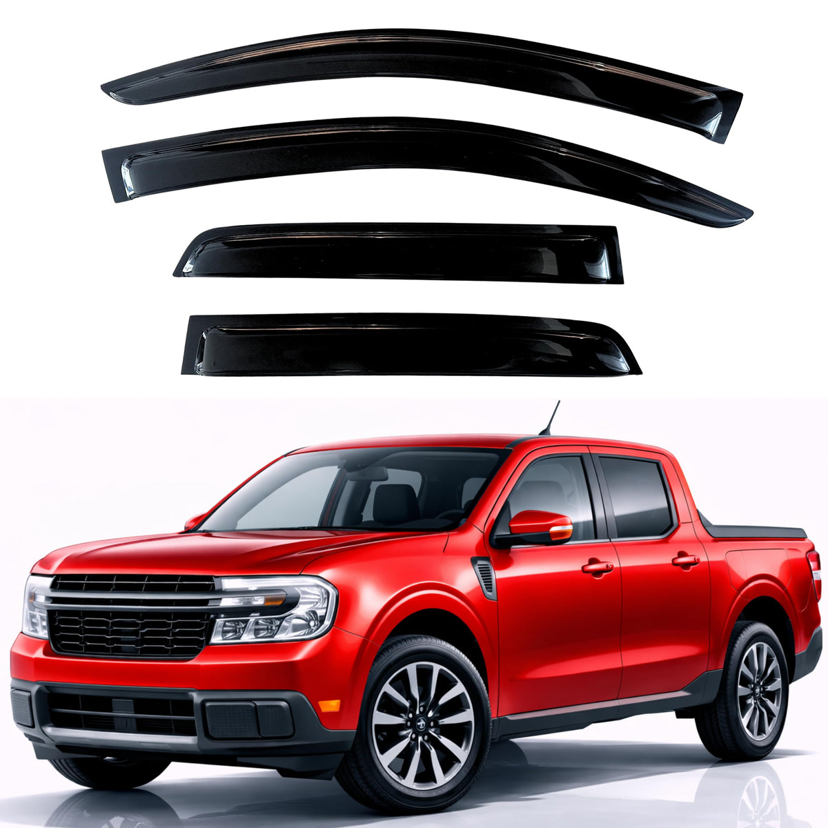 KPY Rain Guards Window Visors for 2015-2026 Ford F150 Crew/SuperCrew Cab