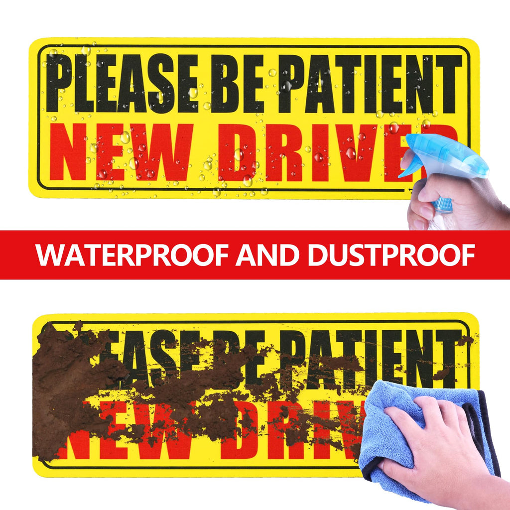 JUSTTOP 3pcs Student Driver Magnet for Car, Please Be Patient Student Driver, New Drivers Sticker Safety Warning, Magnetic Reflective Rookie Driver Bumper Sticker (Black&Red)