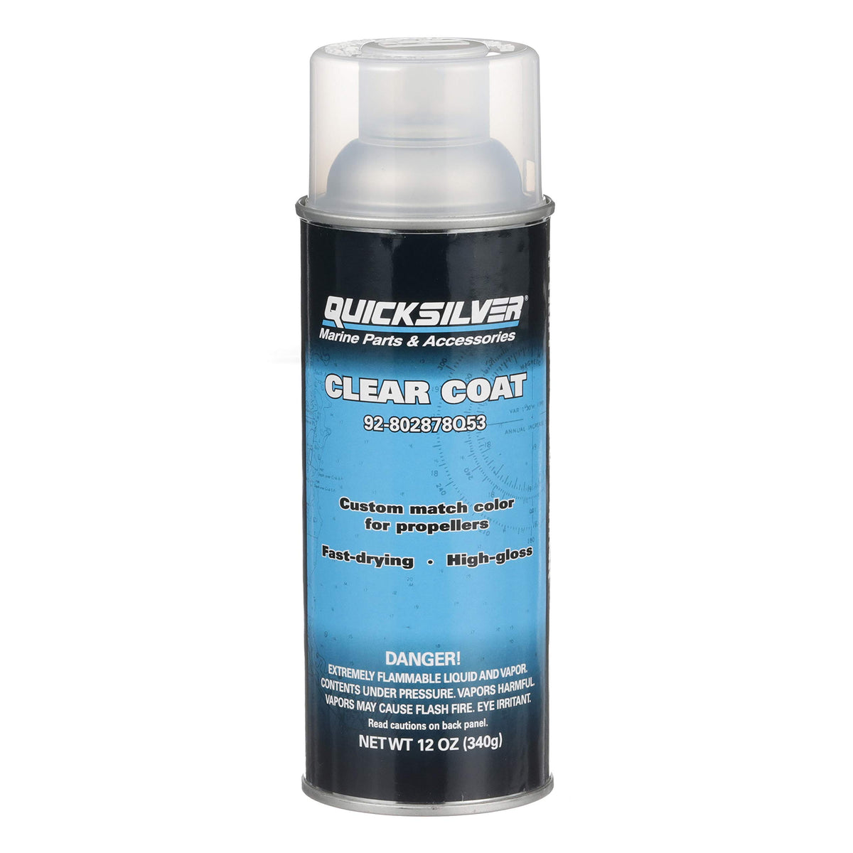Quicksilver 802878Q1 Gloss Enamel Spray Paint, 12 oz, Phantom Black