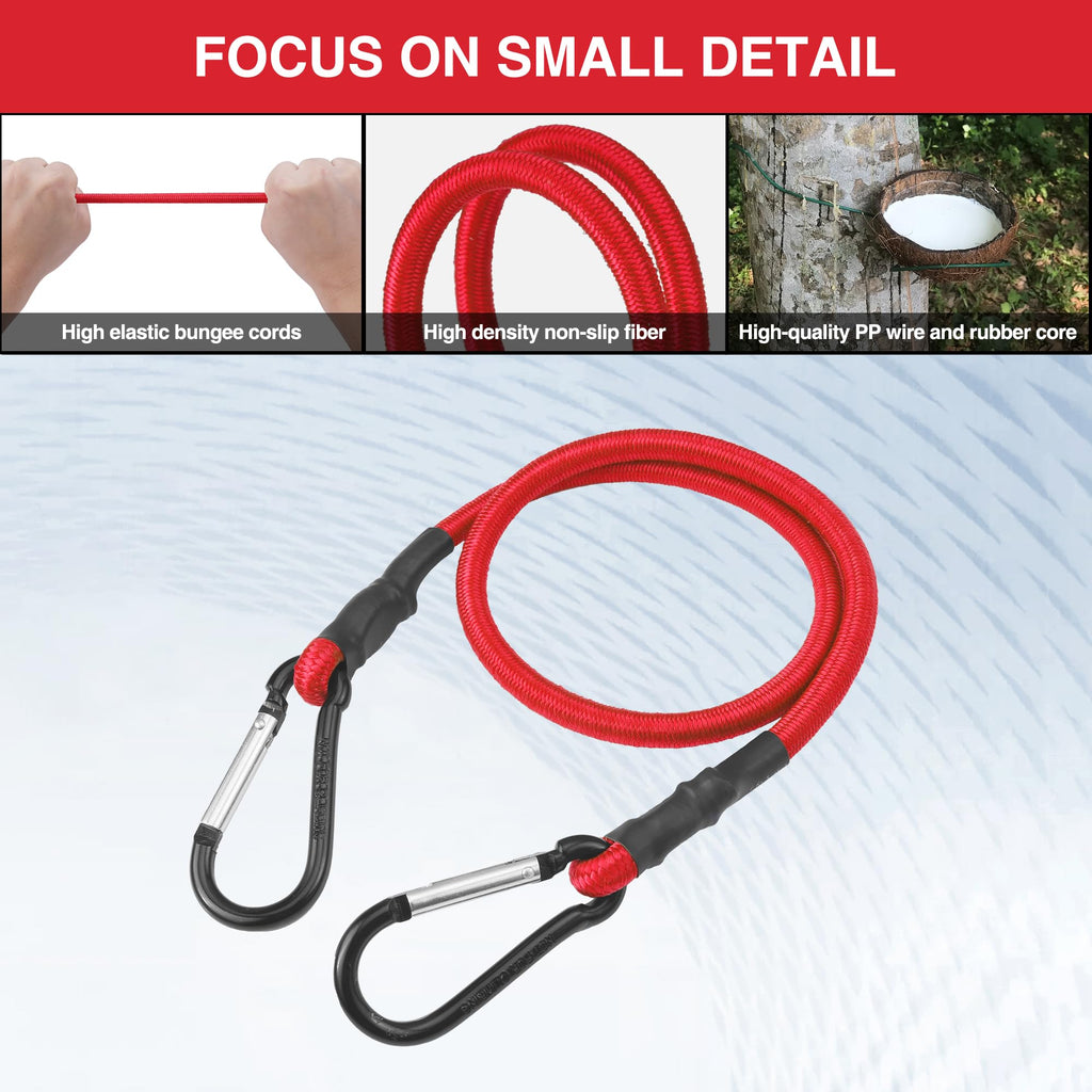 WORKPRO Bungee Cords with Hooks, Heavy Duty Outdoor Bungee Strap, 22-Piece