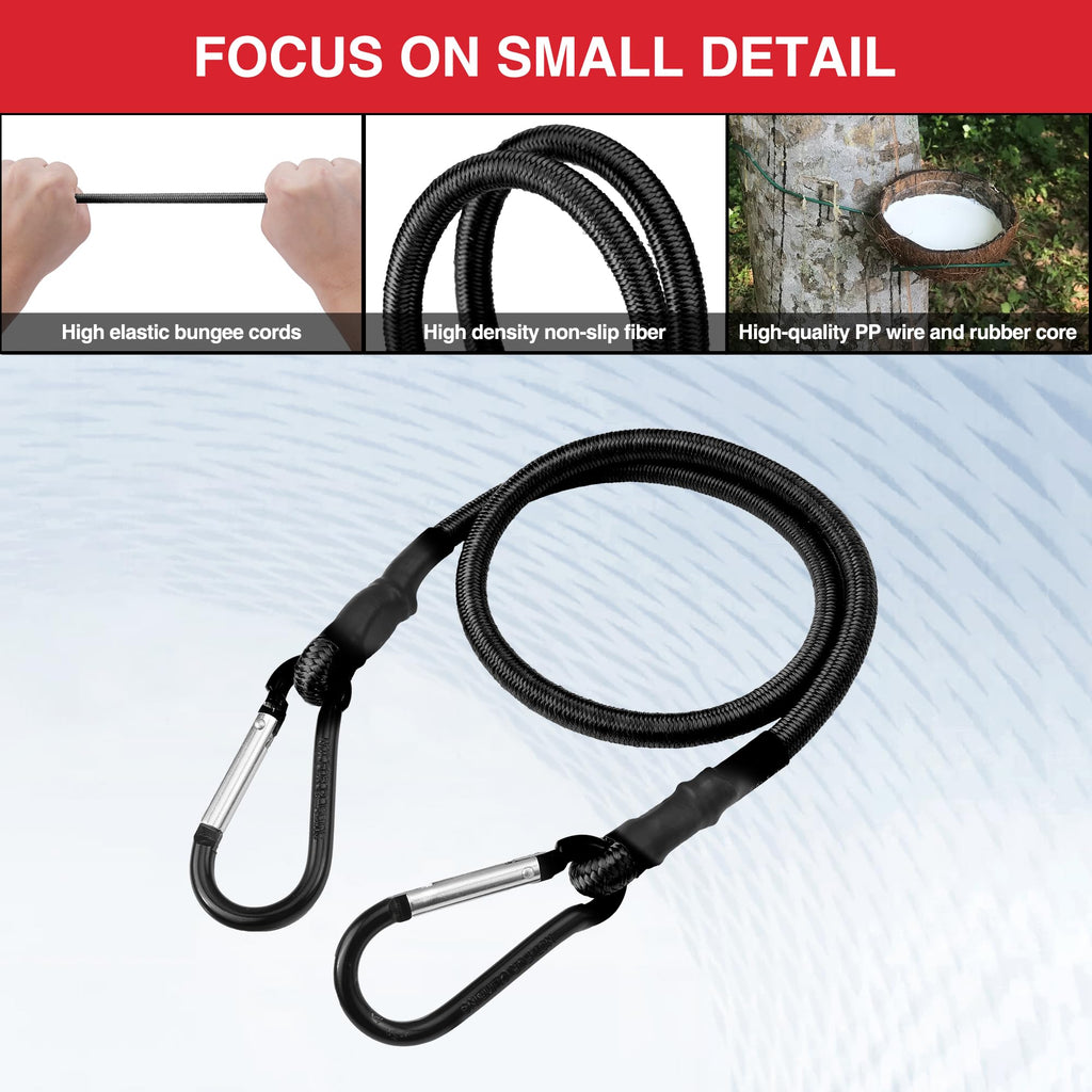 WORKPRO Bungee Cords with Hooks, Heavy Duty Outdoor Bungee Strap, 22-Piece