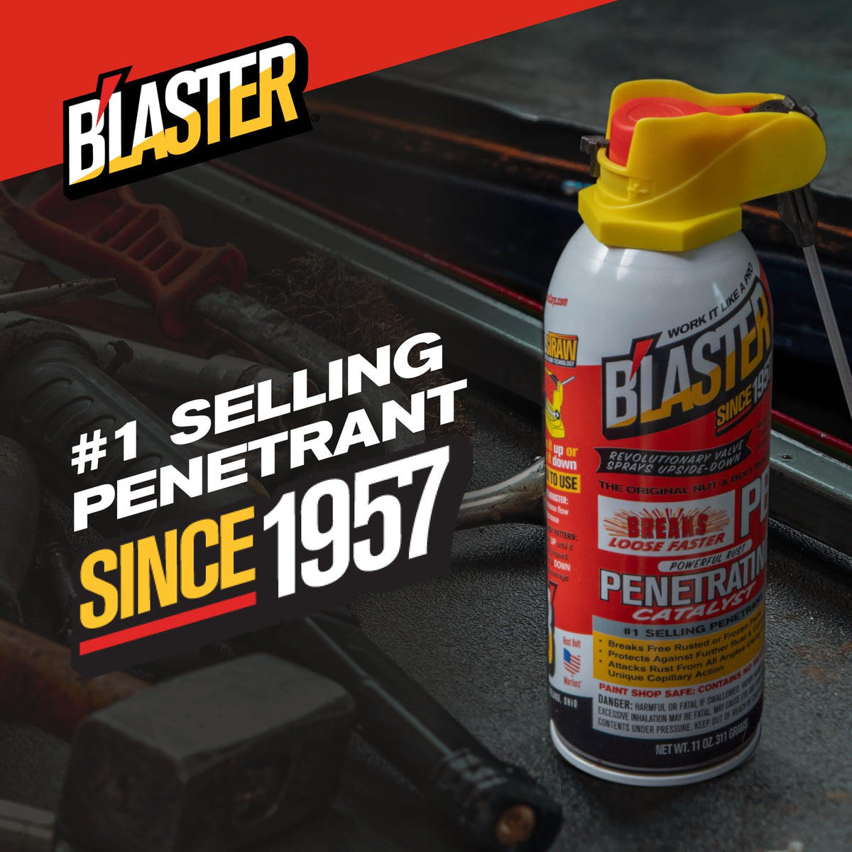 PB Blaster Penetrating Oil Spray, 11 oz Aerosol Cans (2-Pack) – Rust Remover & Bolt Loosener for Stuck Nuts, Bolts & Rusted Parts – Penetrating Catalyst for Automotive & Mechanical Use