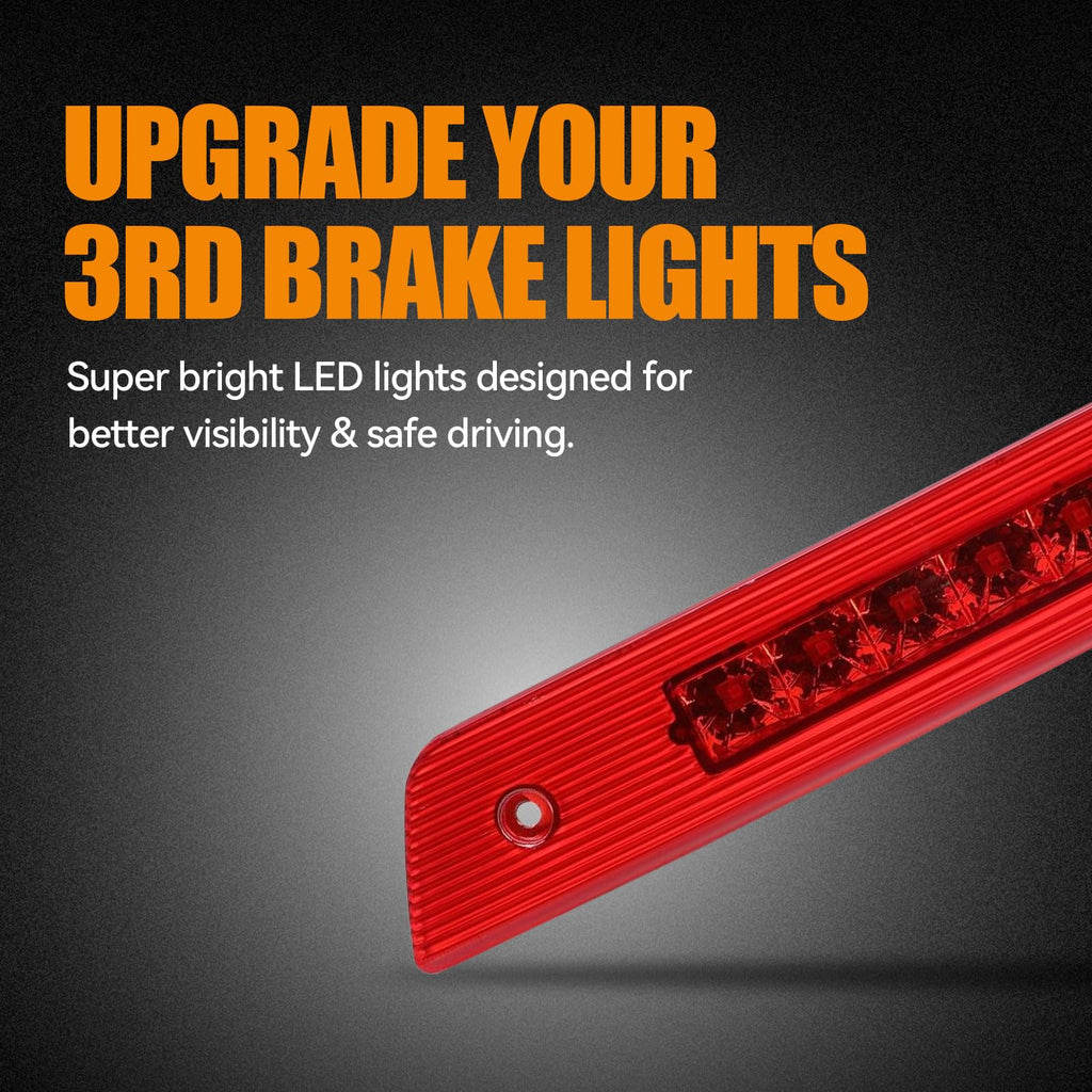 Third 3rd Brake Light, LED High Mount Stop Light for 1999-2007 Chevy Silverado GMC Sierra 1500 2500 3500 HD Classic, Rear Center Cab Roof Tail Cargo Lamp, Smoke Lens
