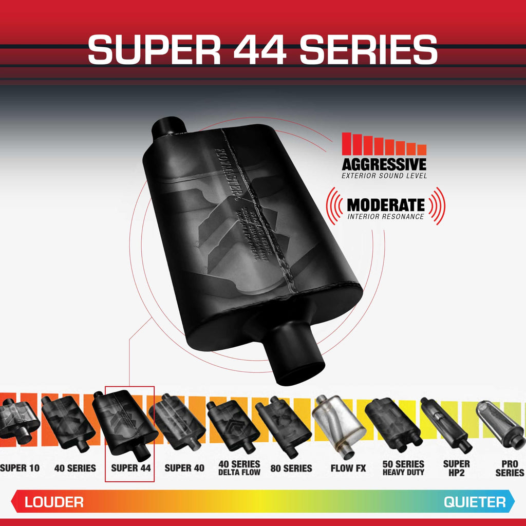 Flowmaster Super 44 Series Chambered Muffler – 3.00" Offset In/Center Out