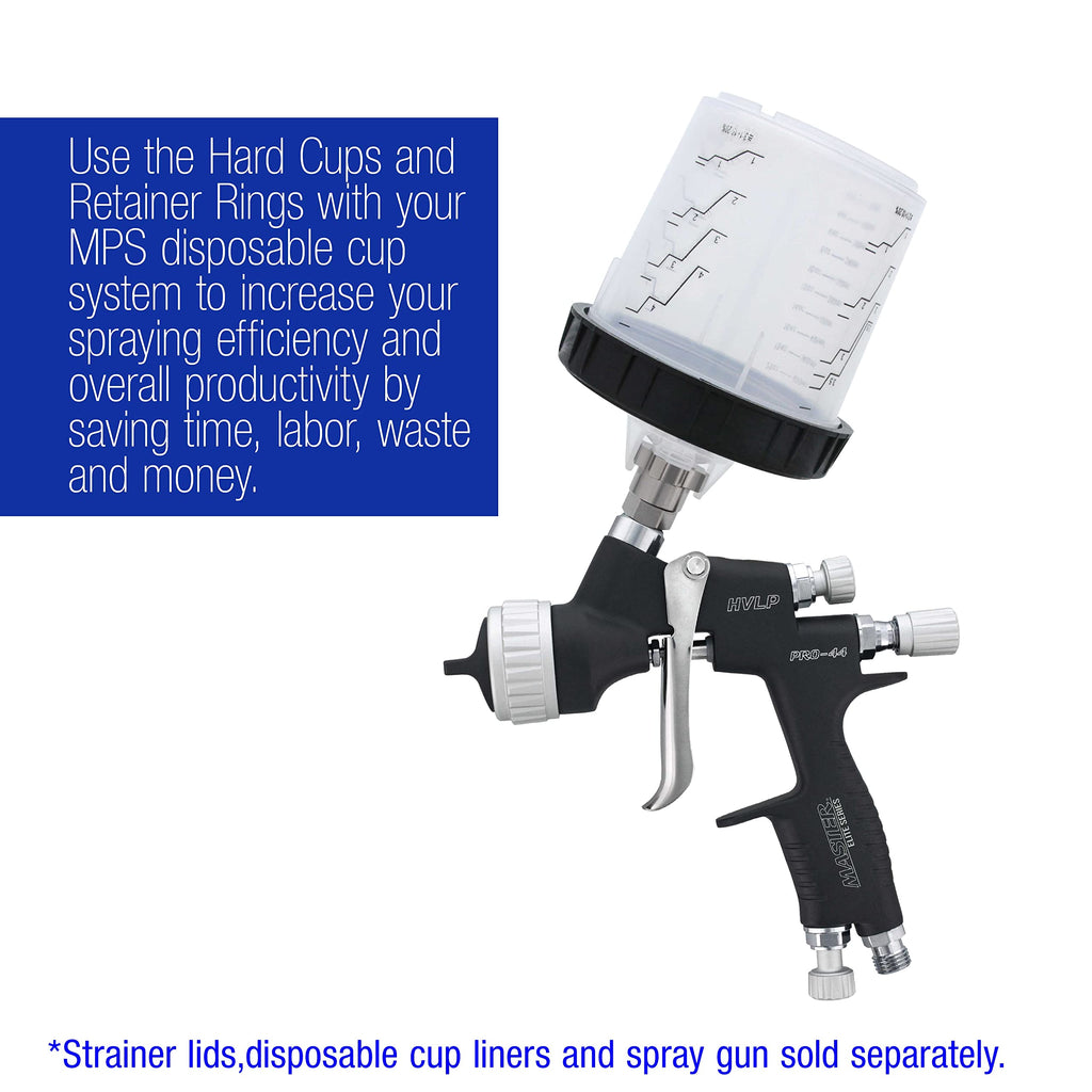 Master Paint System MPS Disposable Paint Spray Gun Cup Liners & Lid System