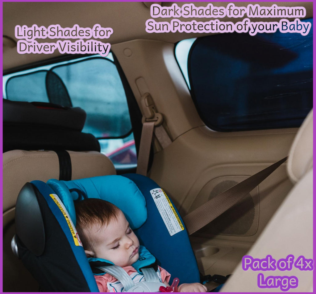 Car Window Shades - Certified 99.79% UVA & 99.95% UVB Sun Protection
