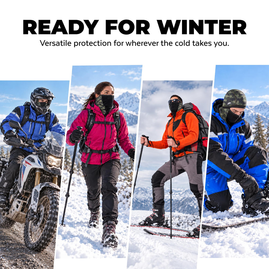 Tough Headwear Balaclava Ski Mask - Winter Shiesty Face Mask for Men Women - Cold Weather Gear for Skiing & Motorcycle Riding