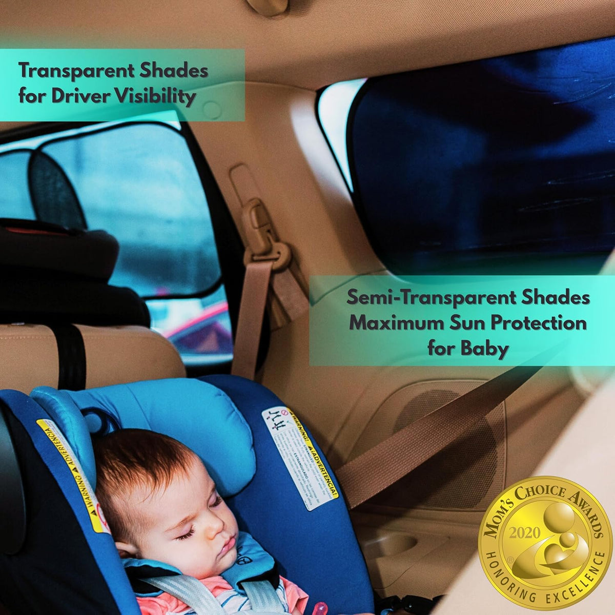 Car Window Shades - Certified 99.79% UVA & 99.95% UVB Sun Protection
