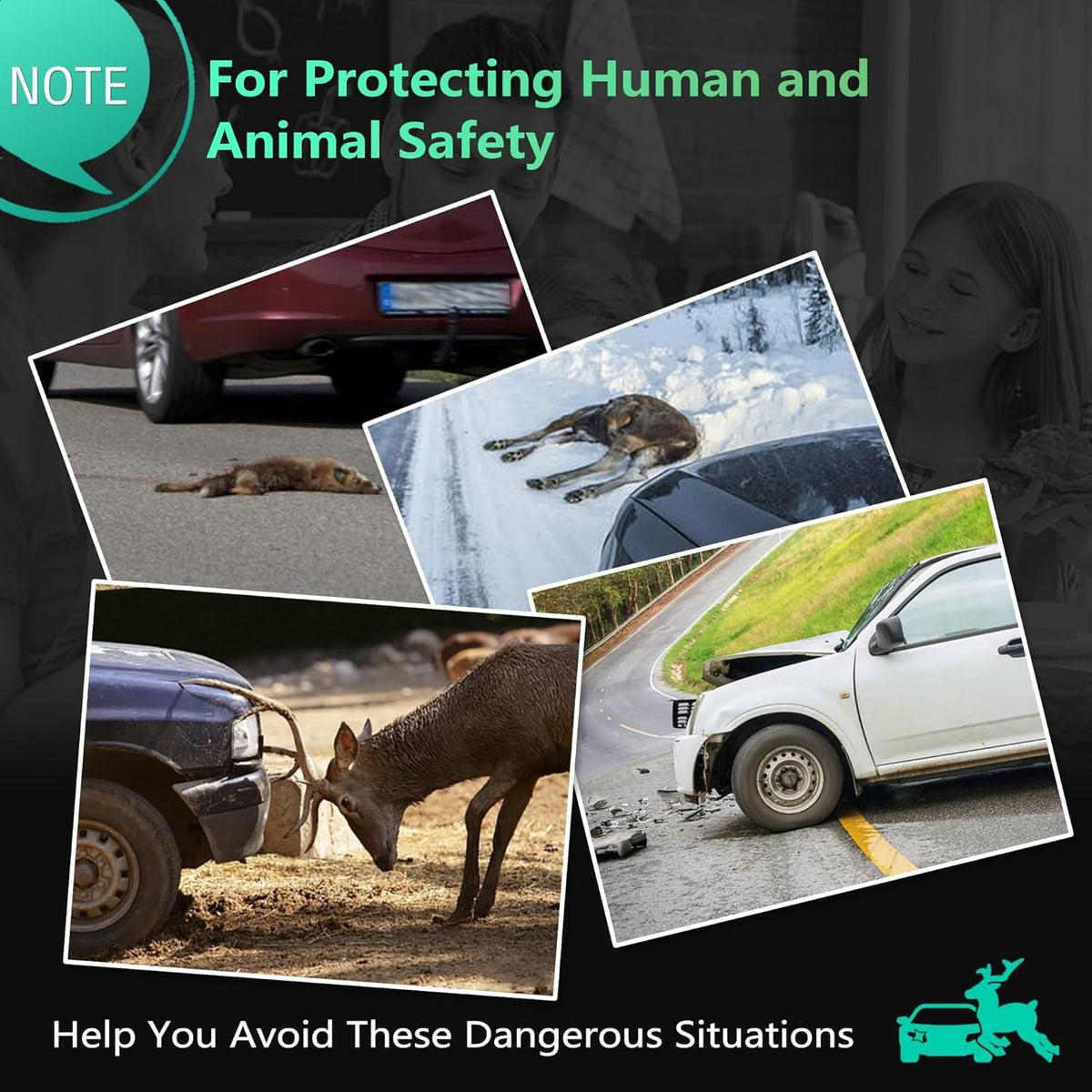 Elook Upgraded Deer Whistles for Car, Deer Horn for Car, Save Deer Whistle for Vehicles, Trunks, Motorcycle, Three-Horn, 4 Pack (Patented Product)