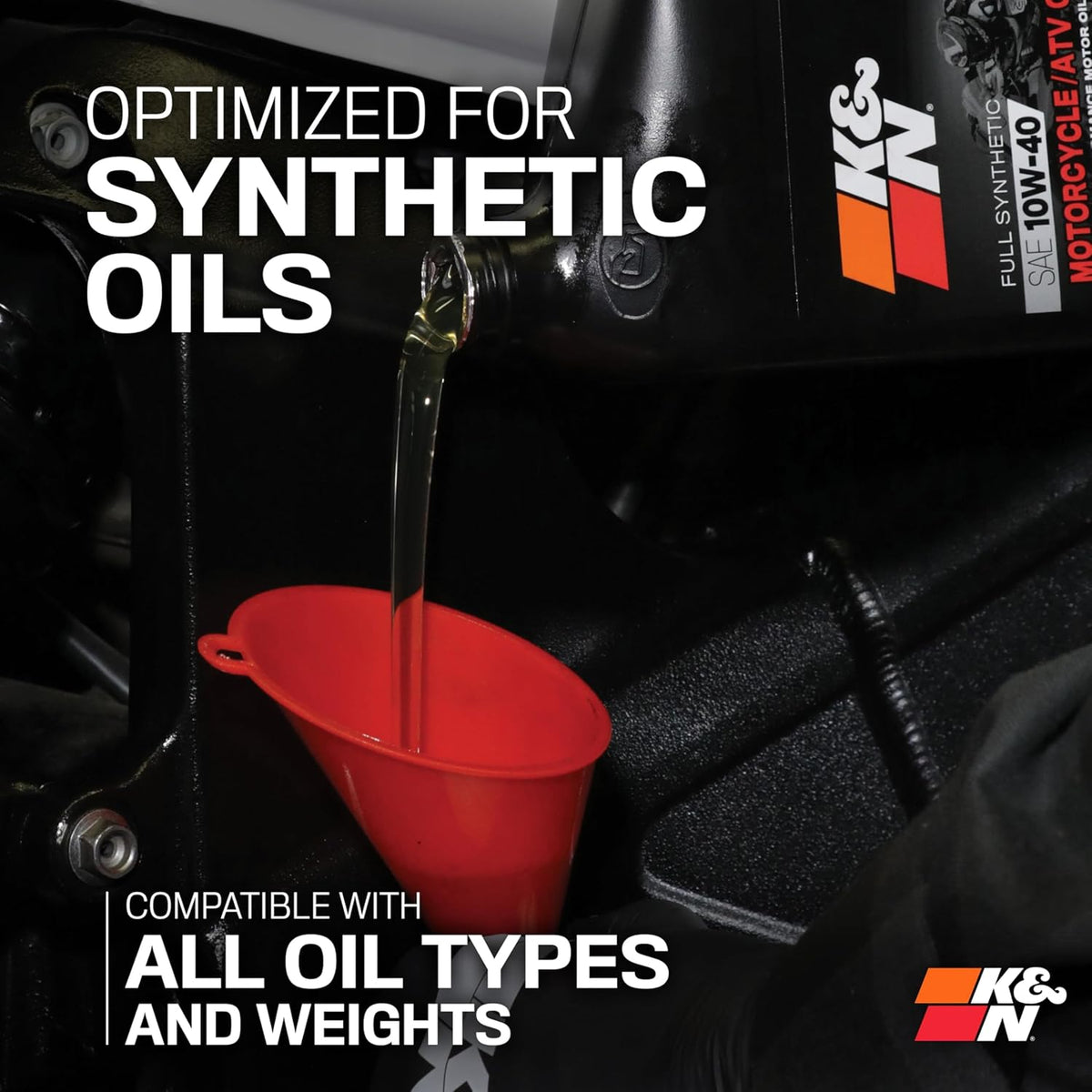 K&N Motorcycle Oil Filter: High Performance, Wrench Off Nut, KN-204-1