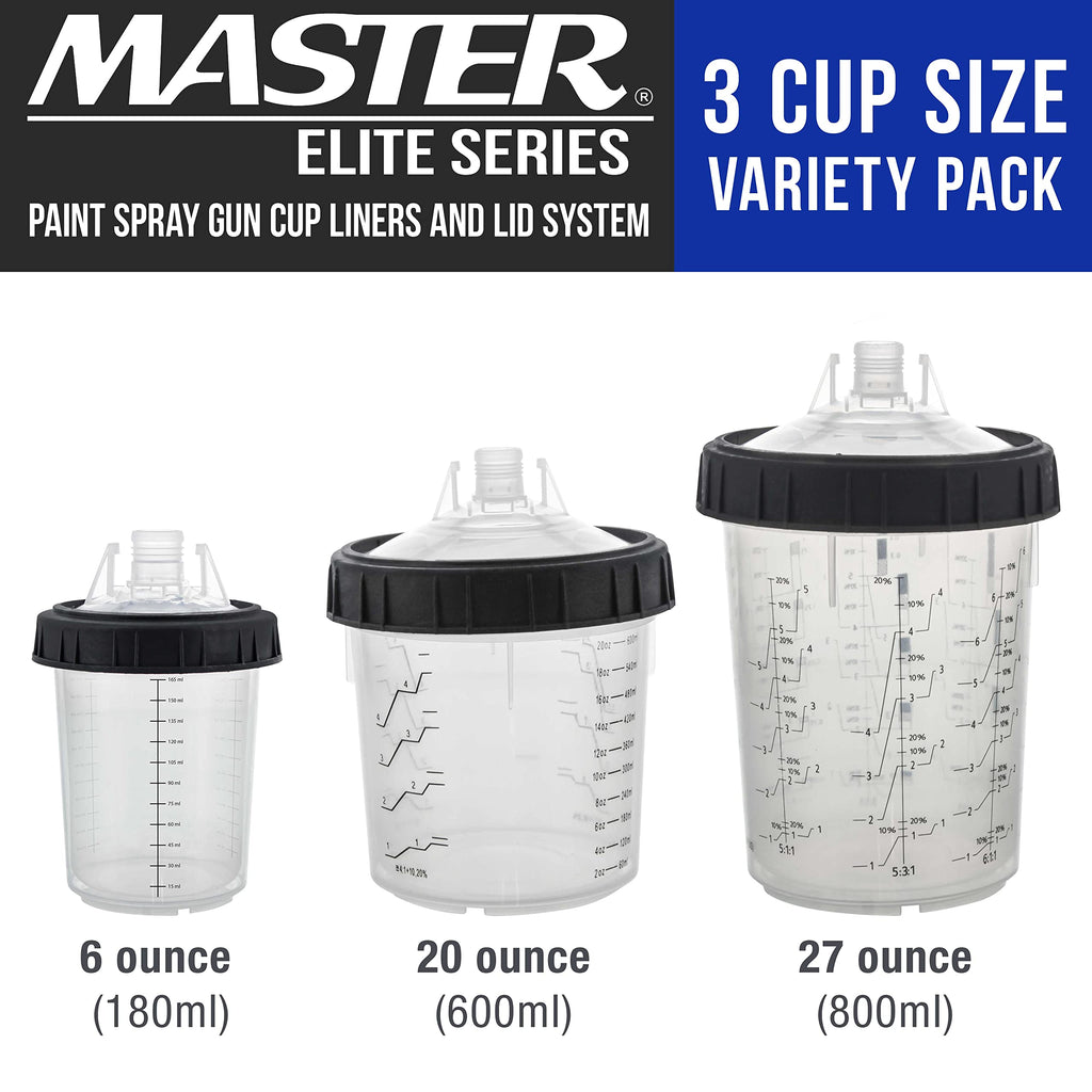 Master Paint System MPS Disposable Paint Spray Gun Cup Liners & Lid System