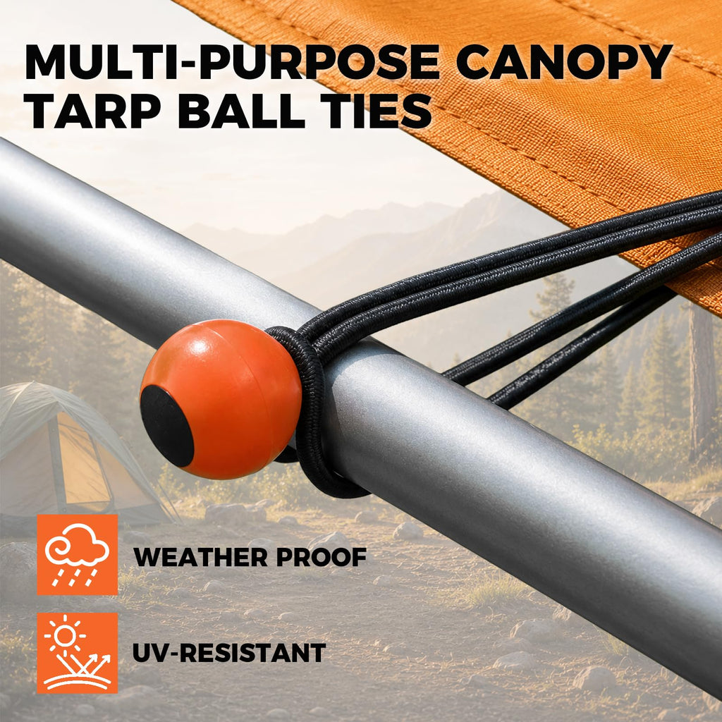 HORUSDY 31-Piece Premium Bungee Cords Assortment Jar, Includes 10”,18”,24”,32”,40” Bungee Cords, 6“ Zip Ties, 8”Canopy/Tarp Ball Ties and Crocodile Mouth Tarp Clips