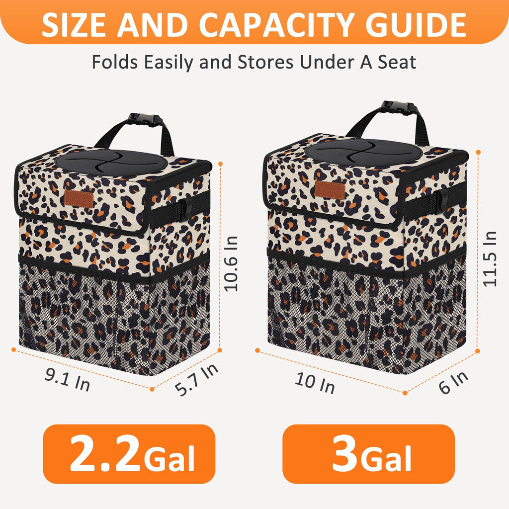 Vankor Car Trash Can with Lid Leak Proof Car Accessories for Women