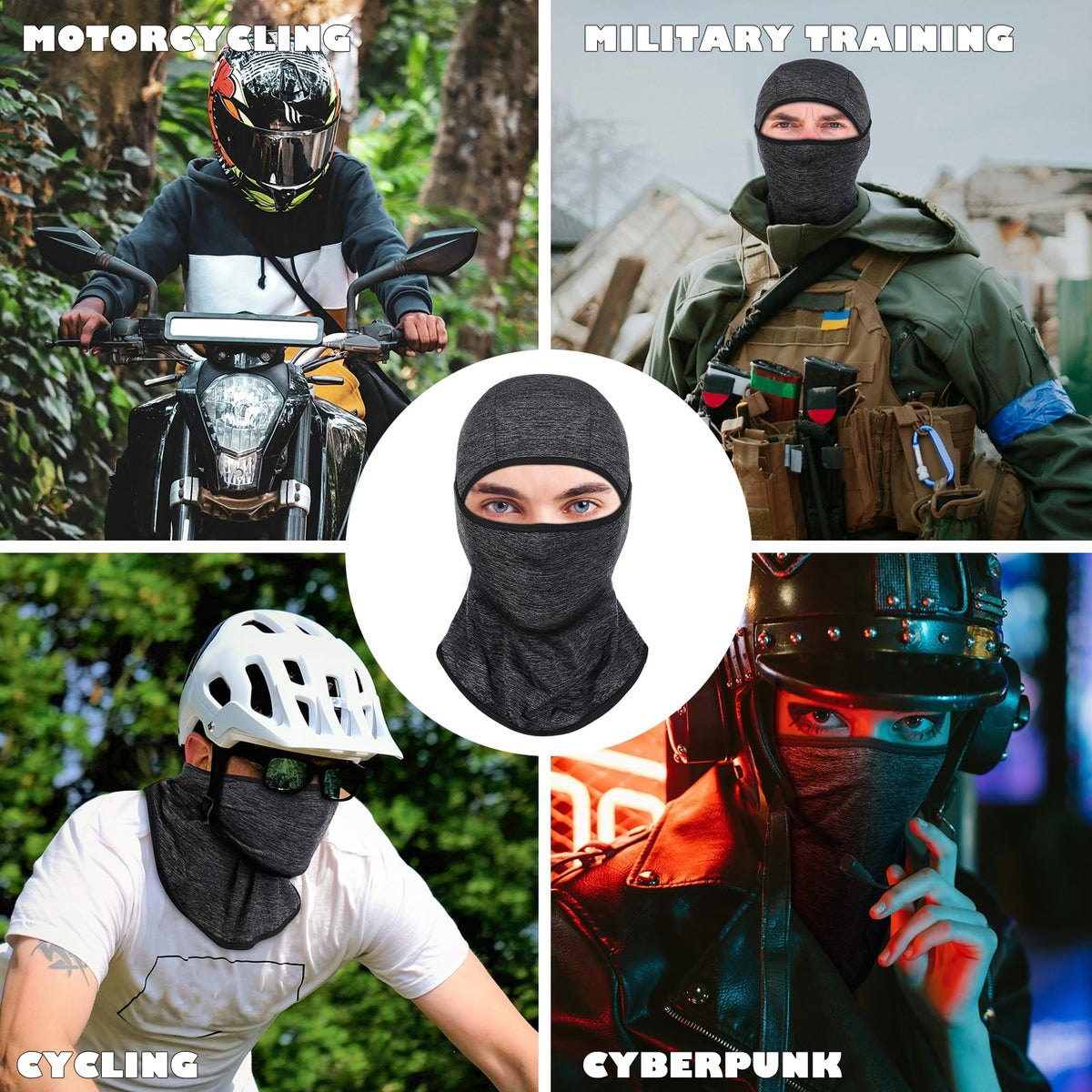 Achiou Ski Mask Balaclava Shiesty, Cooling Ice Silk Motorcycle Face Cover
