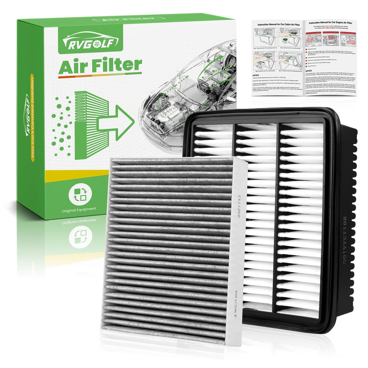 Engine+Cabin Air Filter Fit for 2016-2026 Civic(2.0L), 2023-2026 HR-V(2.0L)